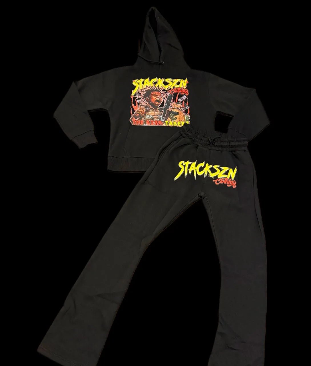 STACKSZN Black Hoodie & Sweatpants Set
