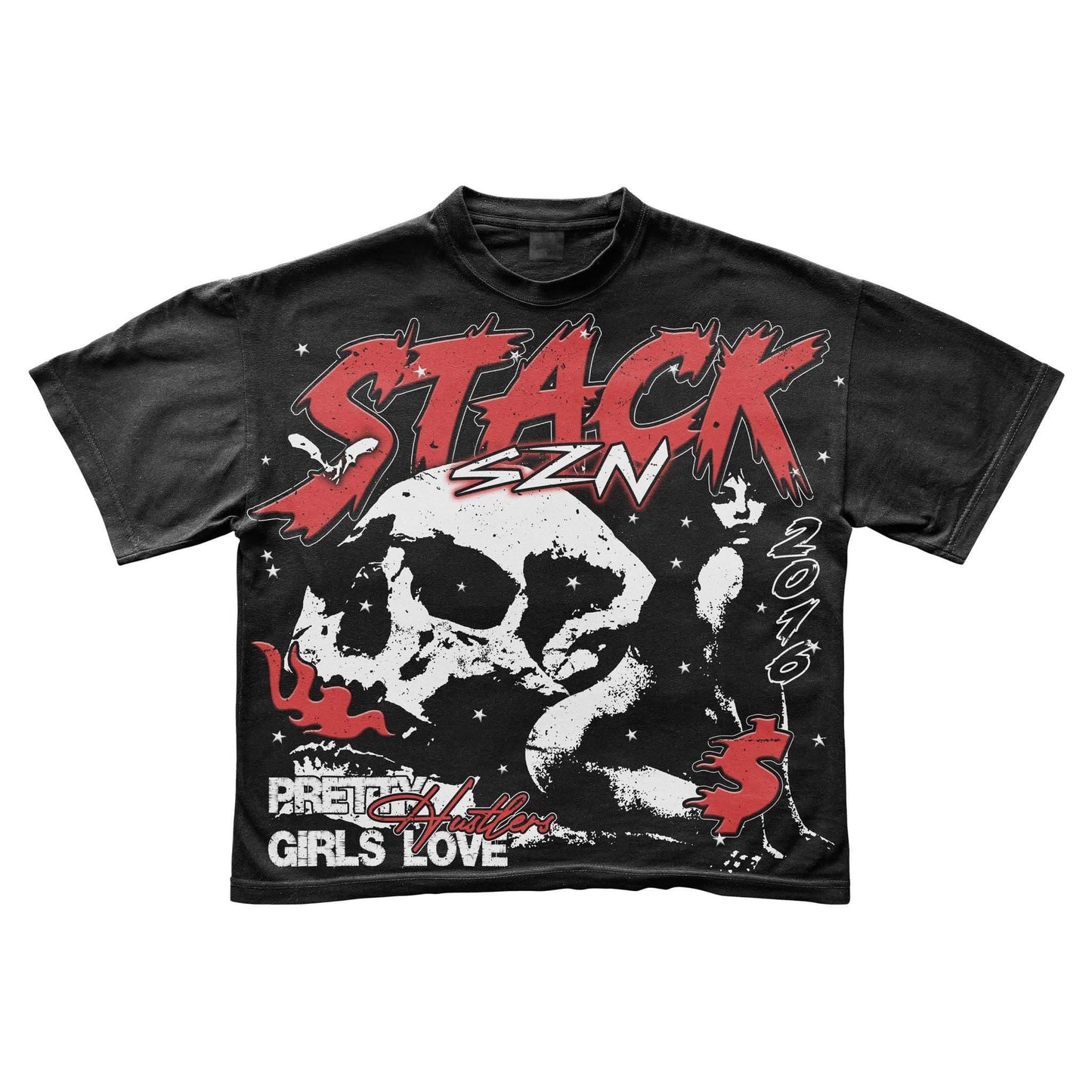 STACKSZN "Pretty Girls Love" Black Graphic Tee