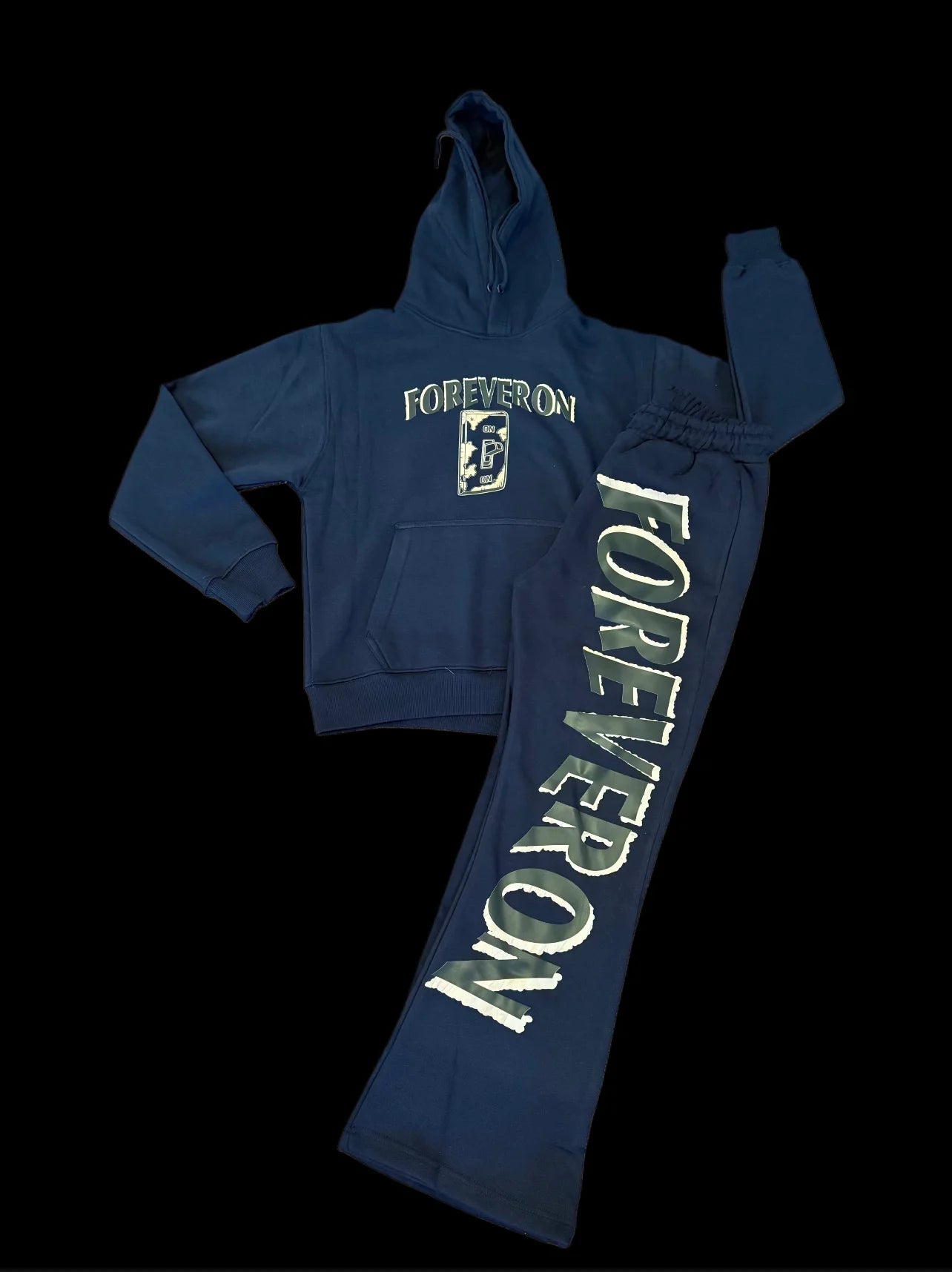 FOREVERON Navy Blue Sweatsuit Set