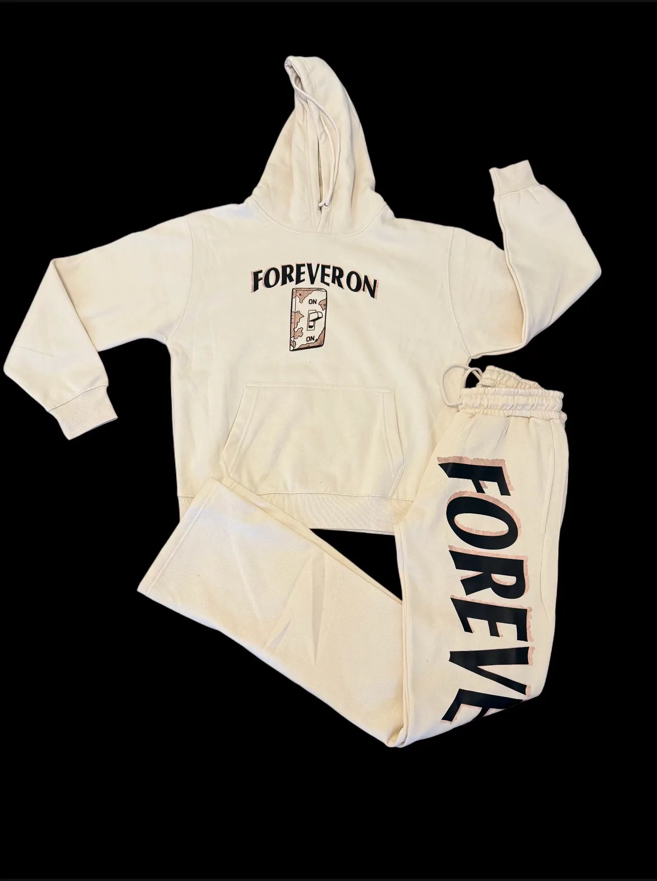 FOREVERON Cream Sweatsuit Set
