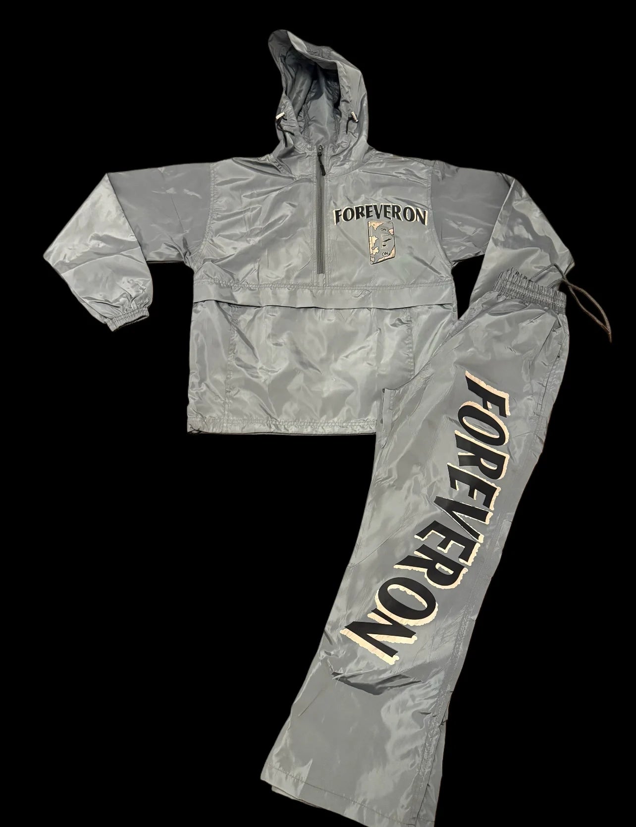 FOREVERON Gray Windbreaker & Sweatpants Set