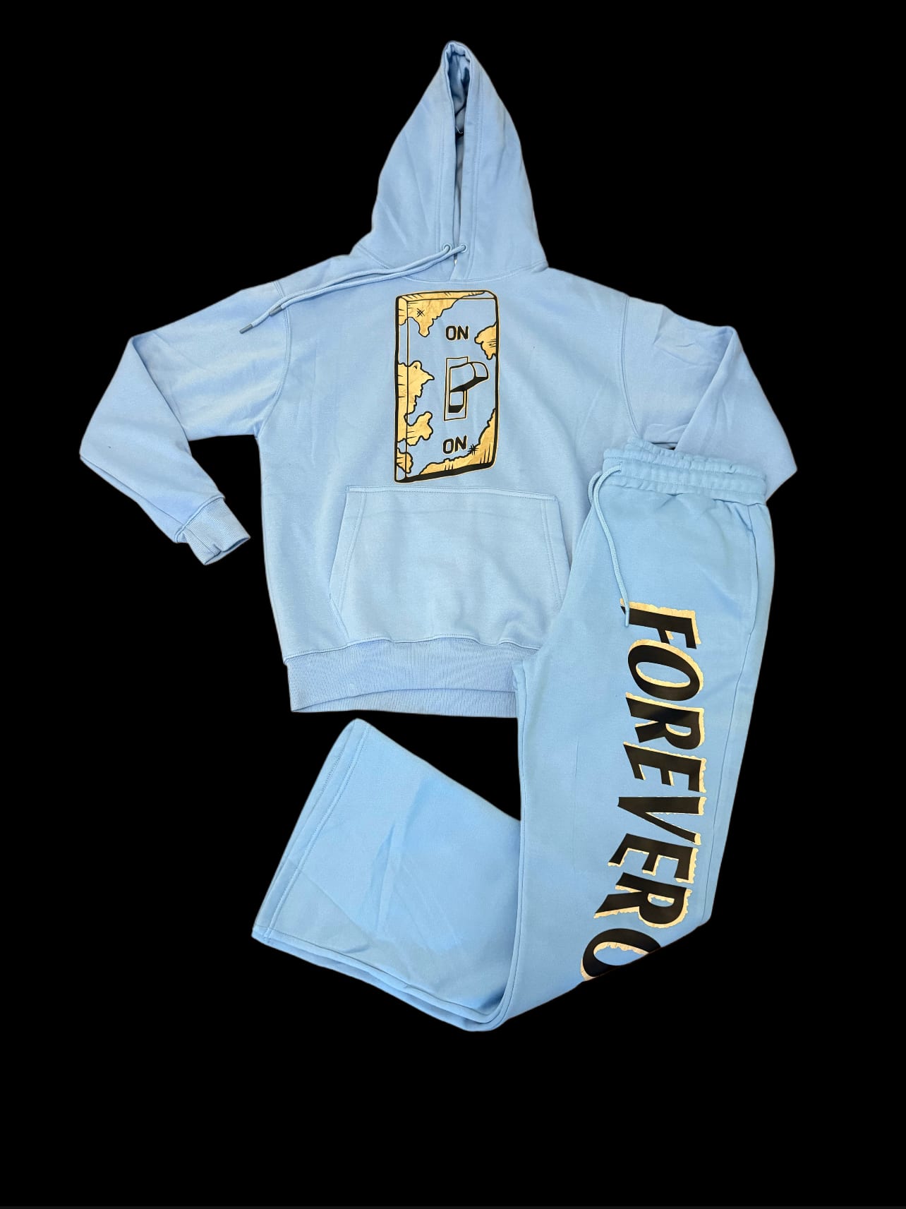 FOREVER ON Light Blue Sweatshirt & Sweatpants Set