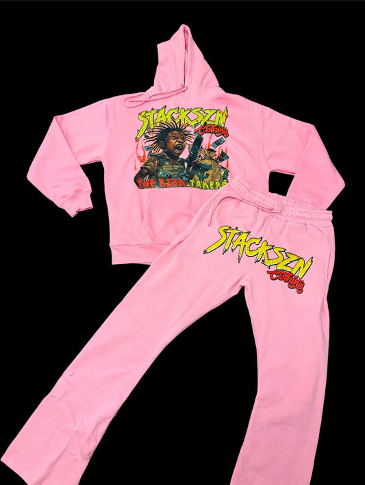 STACKSZN Clothing Pink Sweatsuit Set