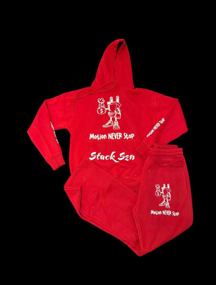 Motion NEVER Stop Red Sweatsuit Set